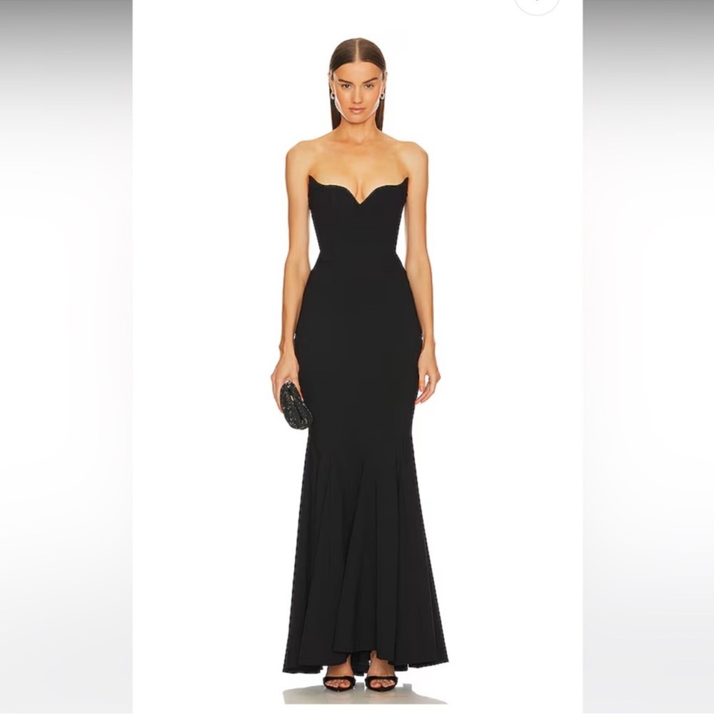 Michael Costello Black Strapless Dress